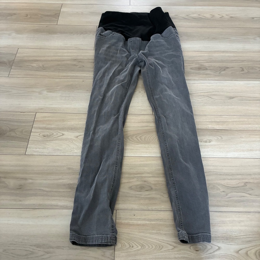 JoJo Maman Bebe Maternity Jeans Grey Skinny Over Belly Size 6